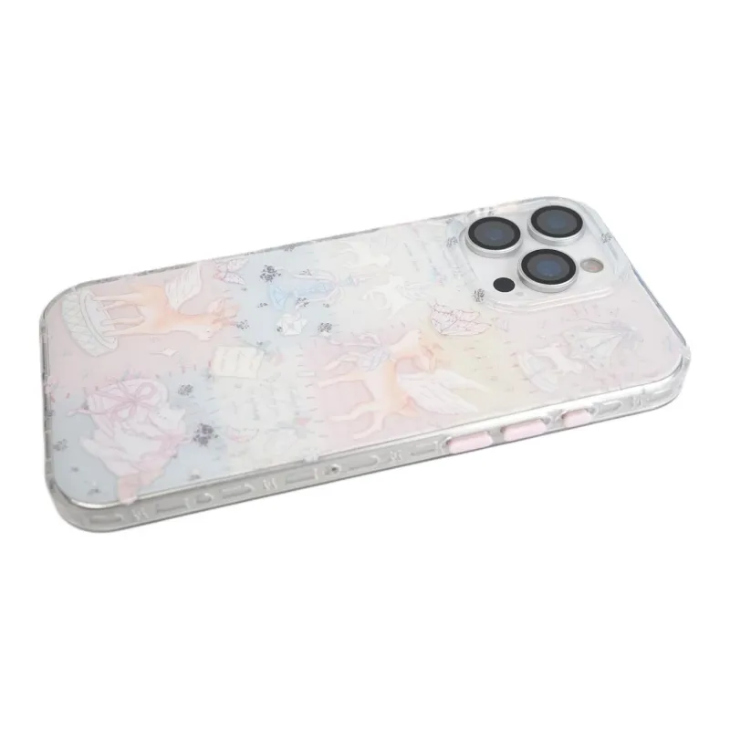 Sopi Acrylic Material Multicolor Plaid Patchwork Angel Deer Phone Cases Compatibility With IPhone 16/15/13/14/Pro/Max-5