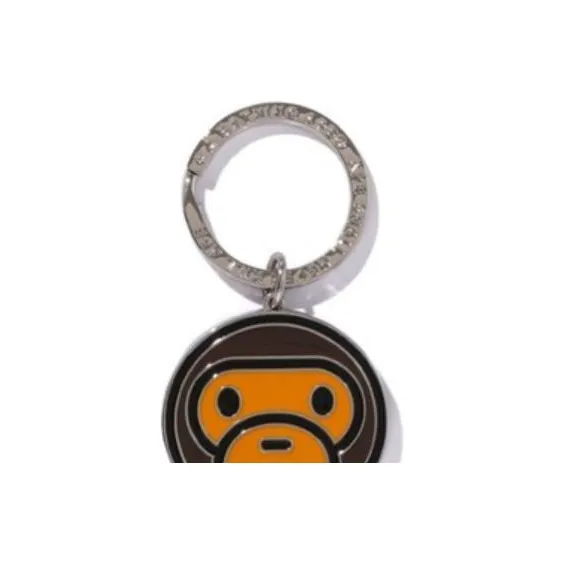 A BATHING APE Zinc Alloy Epoxy Resin Keychain Bag Accessory Medium Size Men's Brown-2