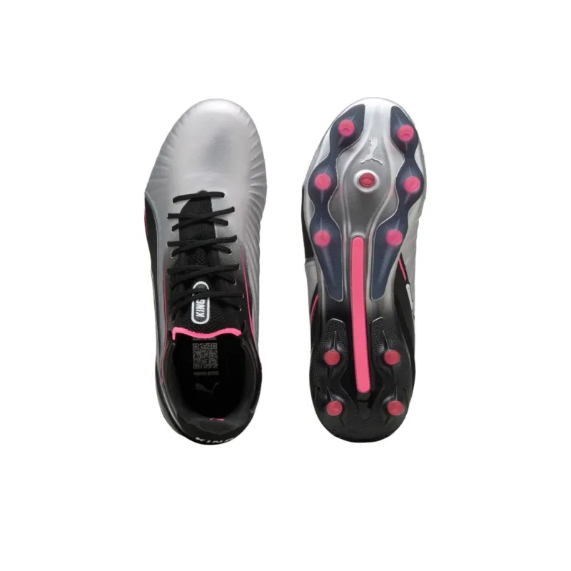 PUMA King Ultimate Anti Slip Wear Resistant Soccer Shoes Women's Silver Black-3