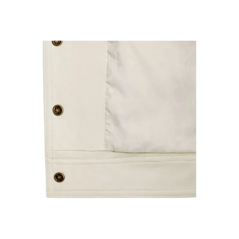 COACH Leather Jacket Women's White-4