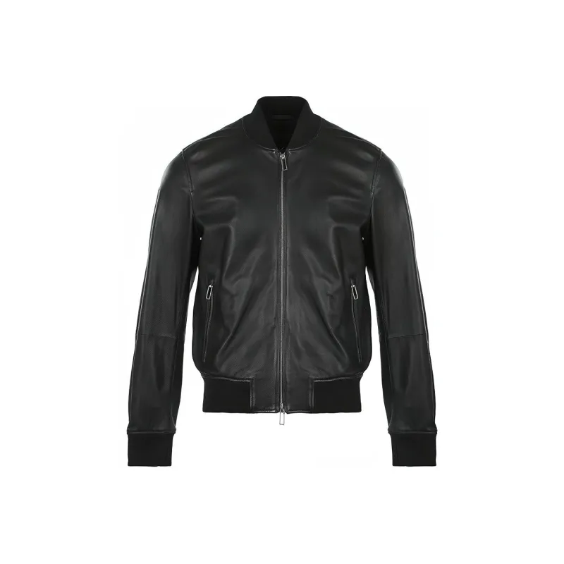 EMPORIO ARMANI Leather Jacket Men's Black-0