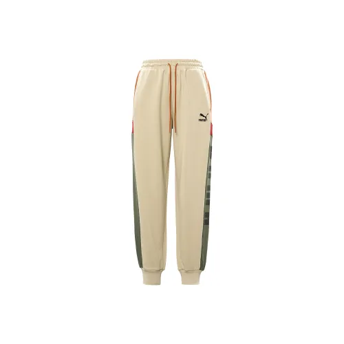 PUMA Knitted Sports Pants Men's Gray Khaki