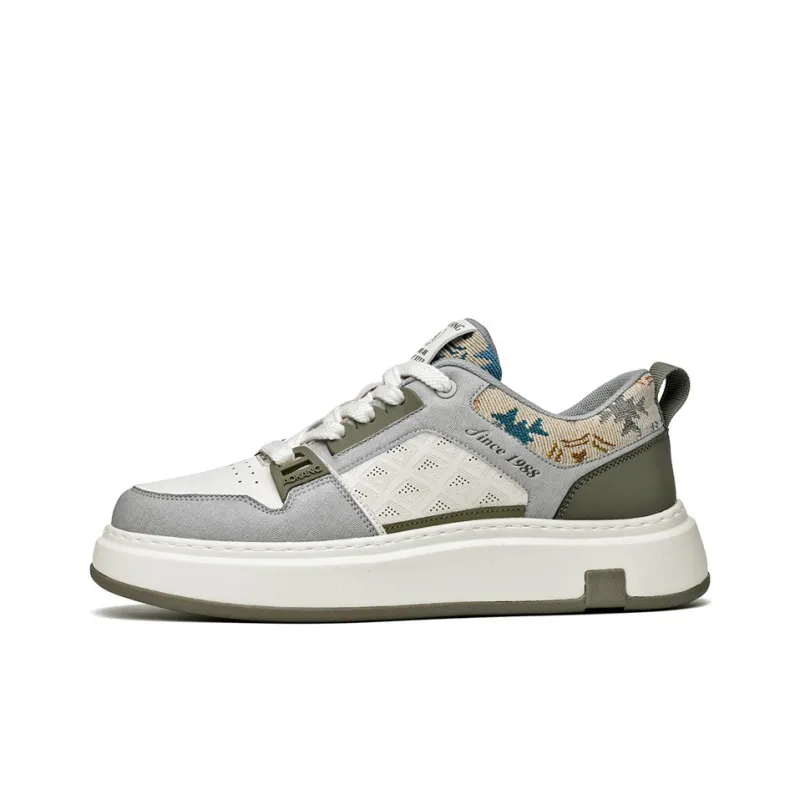 AOKANG Air Force One Series Skateboard Shoes Men Low Top Denim Blue, Celadon Green, Sunset Orange-12