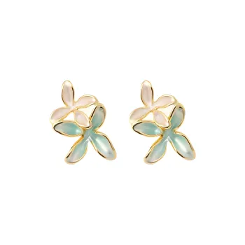 Vegetarian S925 Silver Stud Earrings Women's