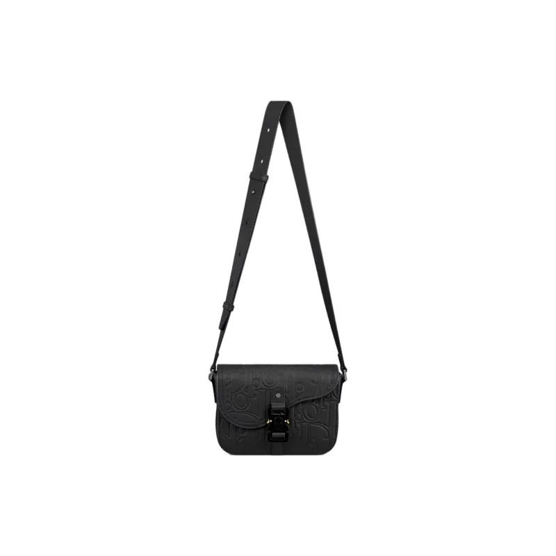 DIOR Grained Calfskin Crossbody Bag Small Size Women's Black-3