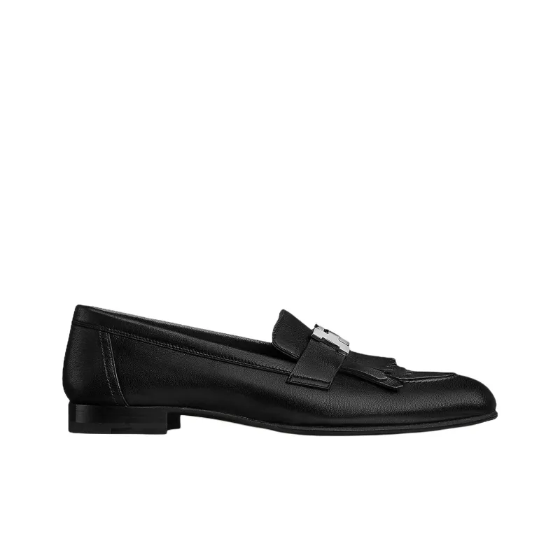 HERMES Royal Casual Single Shoes Women's Black-1