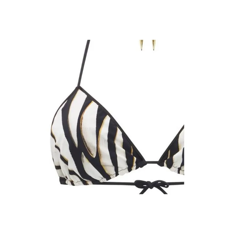 Roberto Cavalli Ray Of Gold print Bikini Top-3