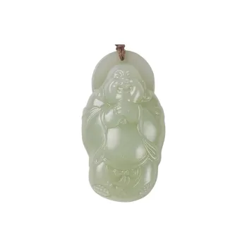 Execute The Blessing Hetian Jade Pendants Pale Greenish White Jade Unisex