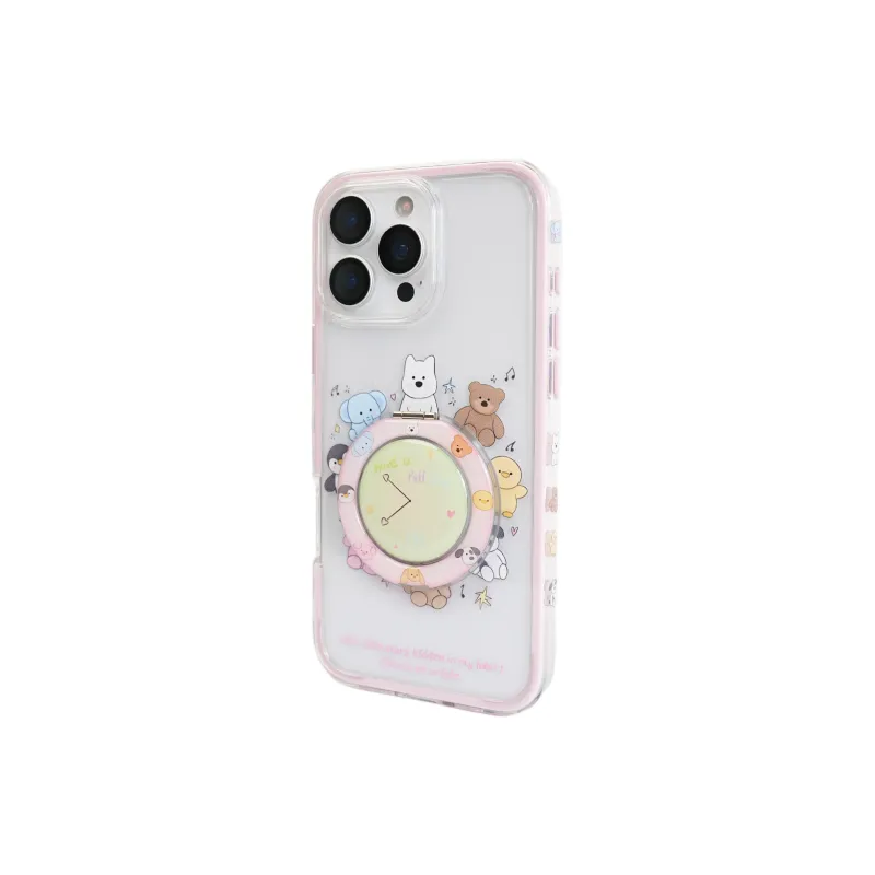 Wei Xin Acrylic Material Jellycat Animal Clock Stand Phone Cases Compatibility With IPhone 16/15/4/13/Pro/Max-2
