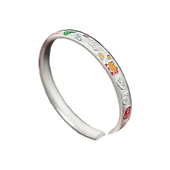 HAOYINFANG 999 Fine Silver Sterling Silver Bracelets Unisex