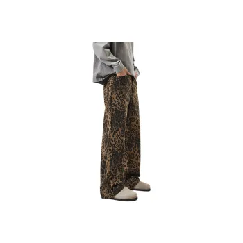 RENBEN Jeans Unisex Leopard Print