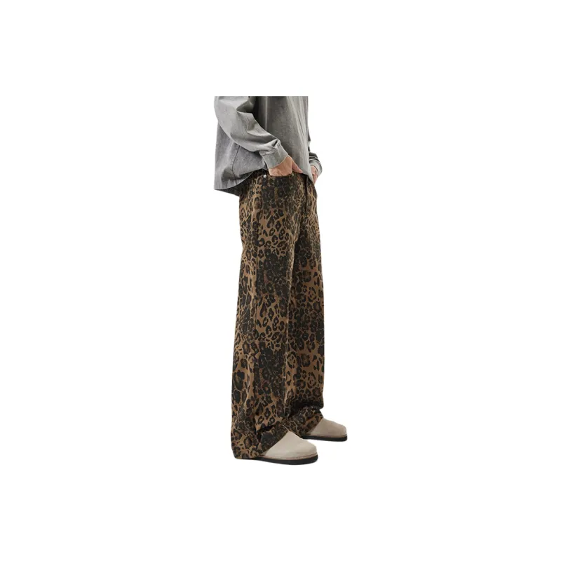 RENBEN Jeans Unisex Leopard Print-0