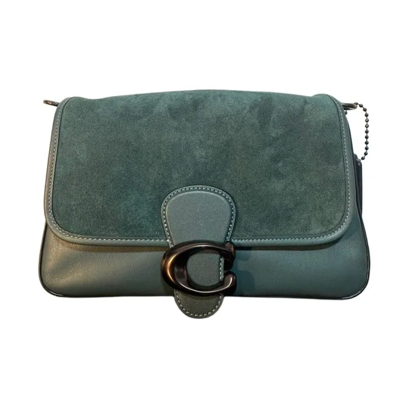 COACH Tabby Leather Suede Bonded Portable Crossbody Bag Shoulder Bag Women's Forest Green-1