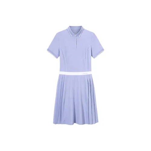 Anta Variety Training Collection Short Sleeved Dress Women's Twilight Ice Blue
