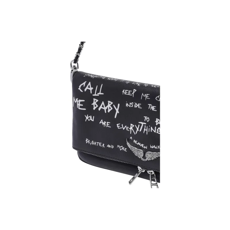 Zadig & Voltaire Graffiti Printed Fold Over Shoulder Bag-3