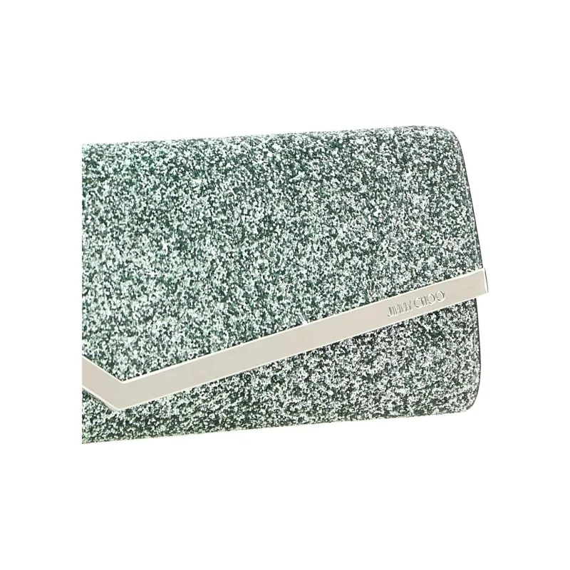 Jimmy Choo Emmie Glitter Detailed Chain Linked Clutch Bag-2