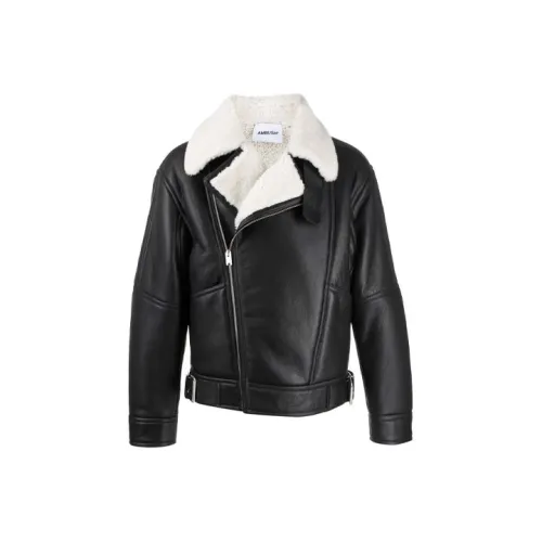 AMBUSH Leather Jackets Men Black