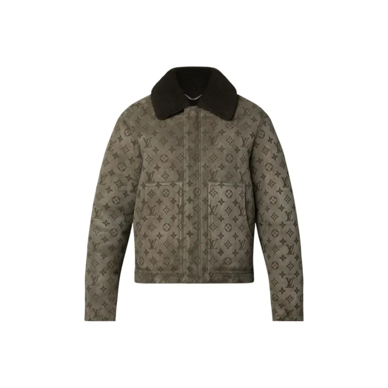 LOUIS VUITTON Leather Jacket Men's Brown-0
