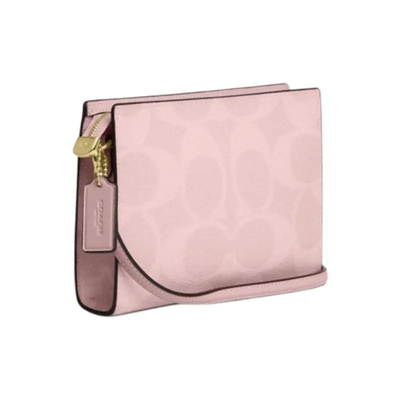 COACH Coated Canvas Shoulder Bag Trumpets Women's Pink-1