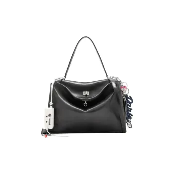 Balenciaga Rodeo Leather One Shoulder Handbag Medium Size Women's Black