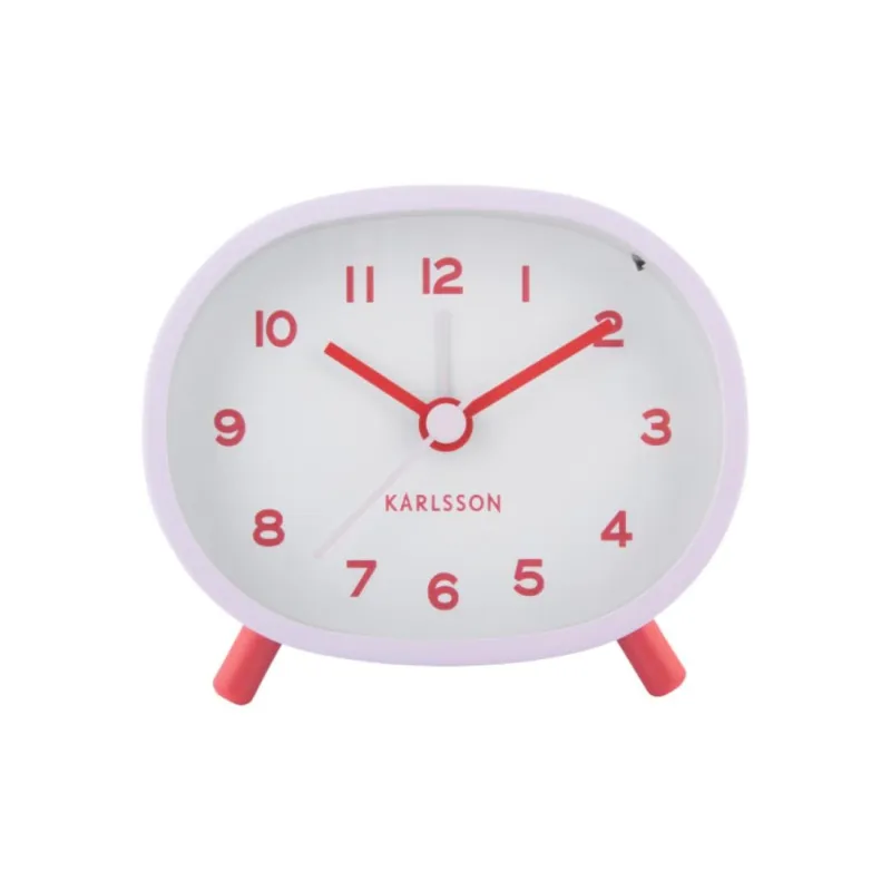 Karlsson Sweeping Seconds Movement Iron Alarm Clock Unisex White Dial-0