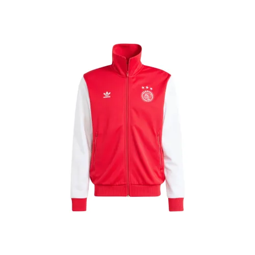 Adidas Originals Essential Ajax Amsterdam Essentials Trefoil Track Top Jackets Coats Men's Red