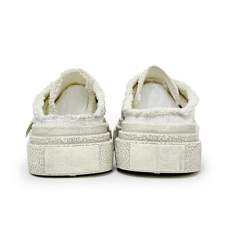 VANSSI Rubber Sole Slip Resistant Closed Toe Slippers Unisex White-4