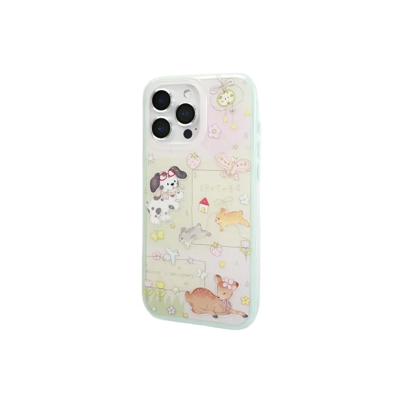Wei Xin Acrylic Material Spot Dog Bunny Deer Phone Cases Compatible With IPhone 16/15 Pro Max/Apple 13/14 Pro/Max-4