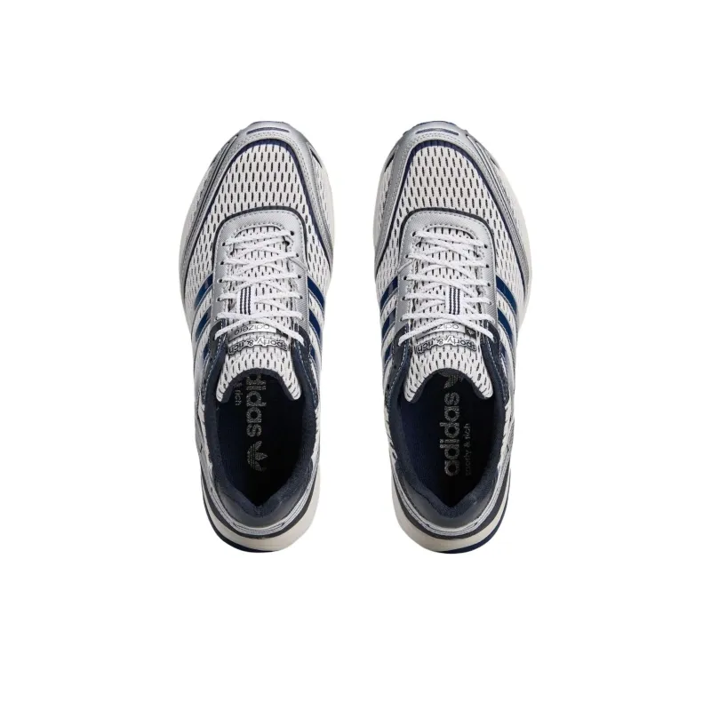 SPORTY & RICH x Adidas Originals Adizero Adios 1 Anti Slip Wear Resistant Low Top Casual Shoes Unisex White Blue-3