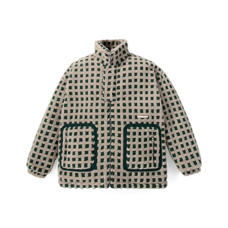 GENANX Puffer Jacket Unisex Green Plaid-0