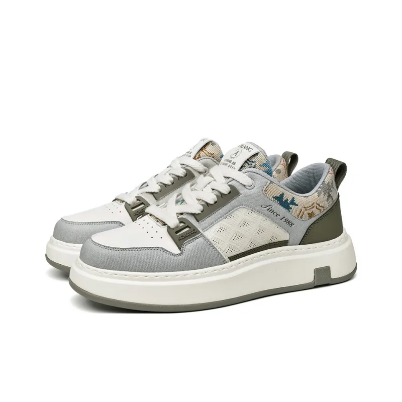 AOKANG Air Force One Series Skateboard Shoes Men Low Top Denim Blue, Celadon Green, Sunset Orange-14