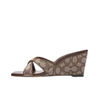 COACH Signature Slide Slippers Women's Brown
