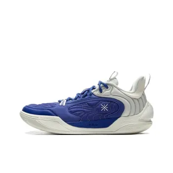 LiNing Cushioning, Wear Resistant Low Top Basketball Shoes Men's Blue White