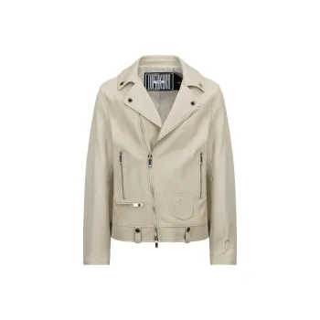 EVISU Leather Jackets Men Beige