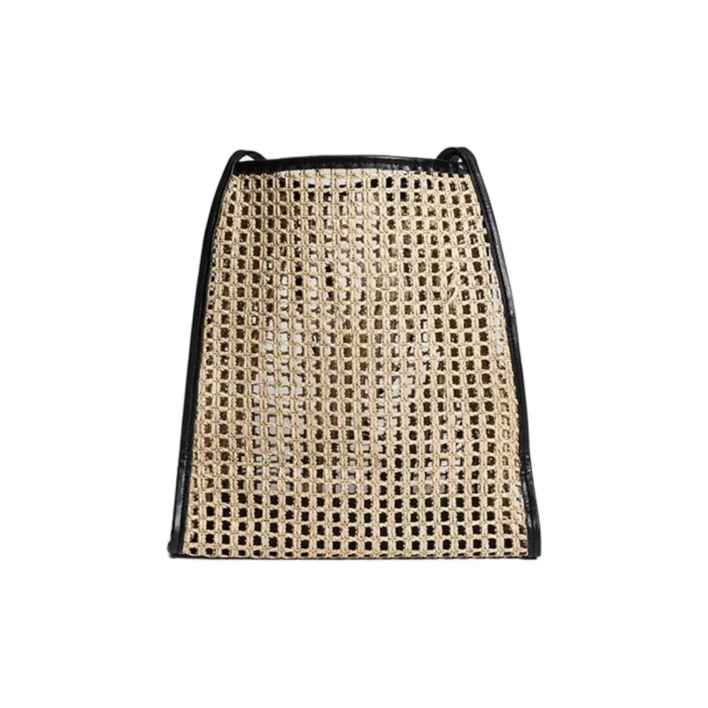 ZARA Raffia Tote Bag, Shopping Bag, Shoulder Bag Medium Size Women's Khaki-3