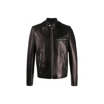 PRADA Leather Jackets Men Black