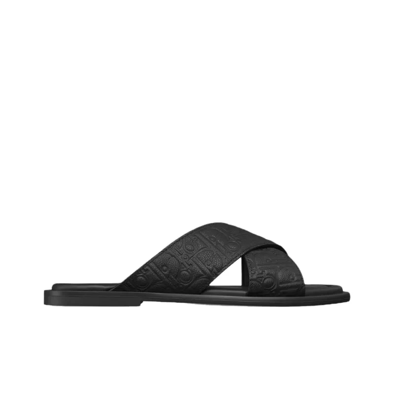 DIOR Alias Slide Slippers Men's Black-1