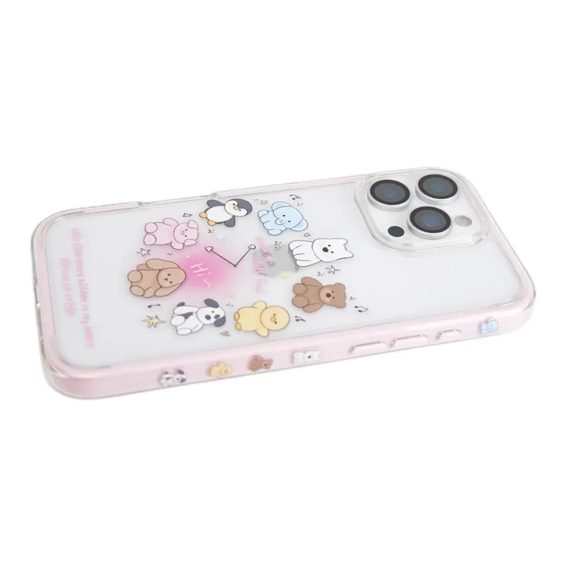 Wei Xin Acrylic Material Jellycat Animal Clock Stand Phone Cases Compatibility With IPhone 16/15/4/13/Pro/Max-7