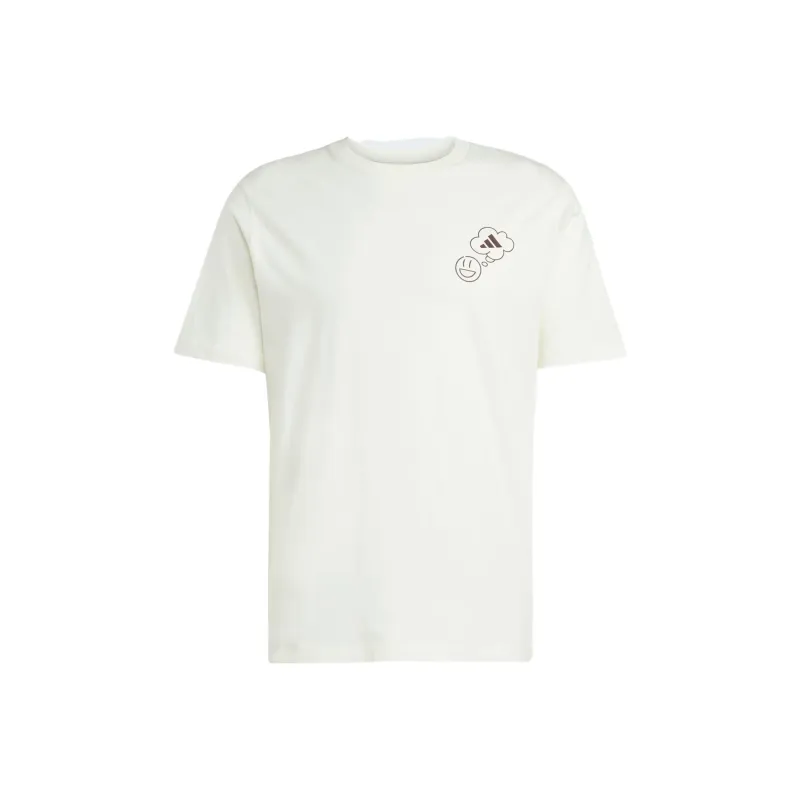 Adidas Free Shipping With AdiClub Lounge Verbiage Circle Graphic Tee-0