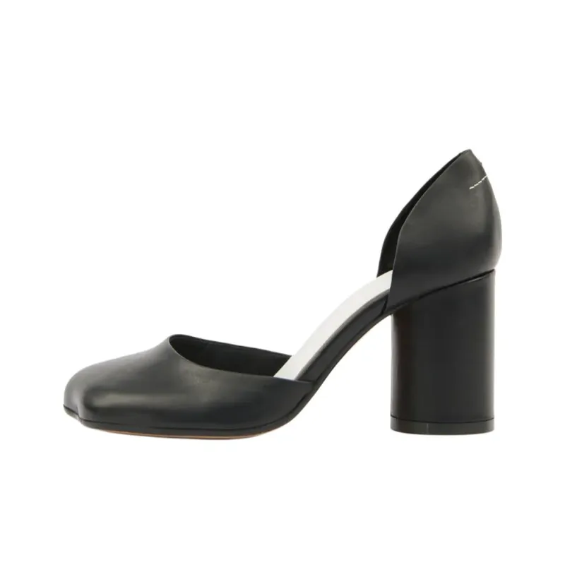 MM6 Maison Margiela Court Chunky Heel High Heels Women's Black-0