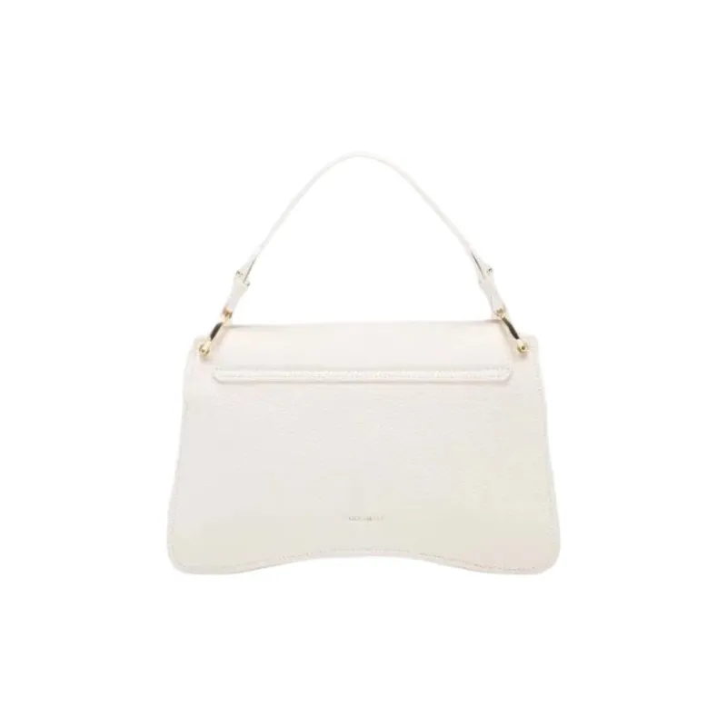COCCINELLE C me Grain Leather Shoulder Bag, Crossbody Bag, Handbag Medium Size Women's White-2