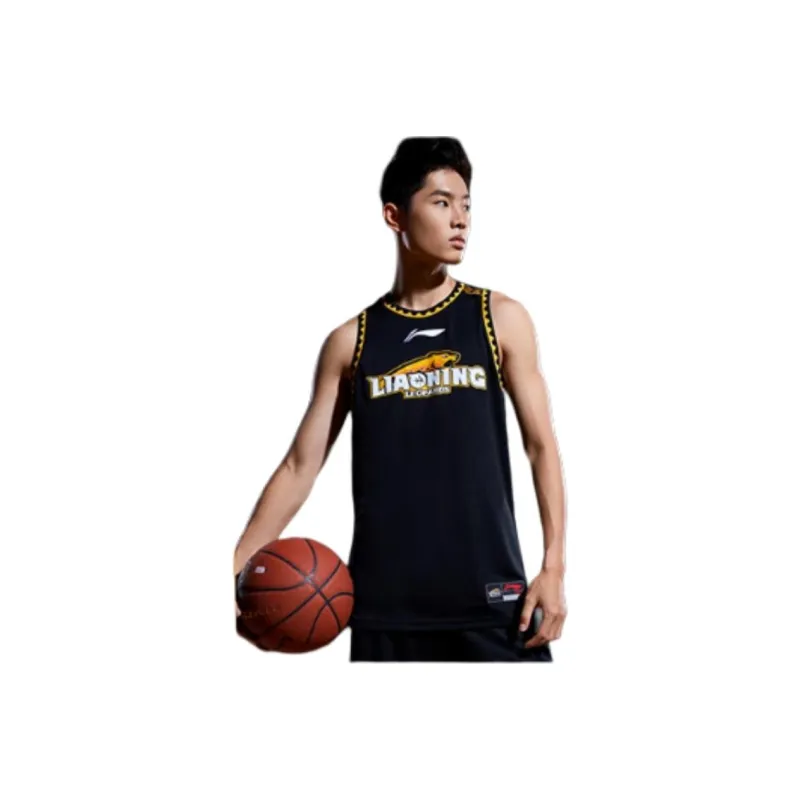 LiNing CBA Collection Professional Basketball Collection Basketball Jersey Men's Black-2