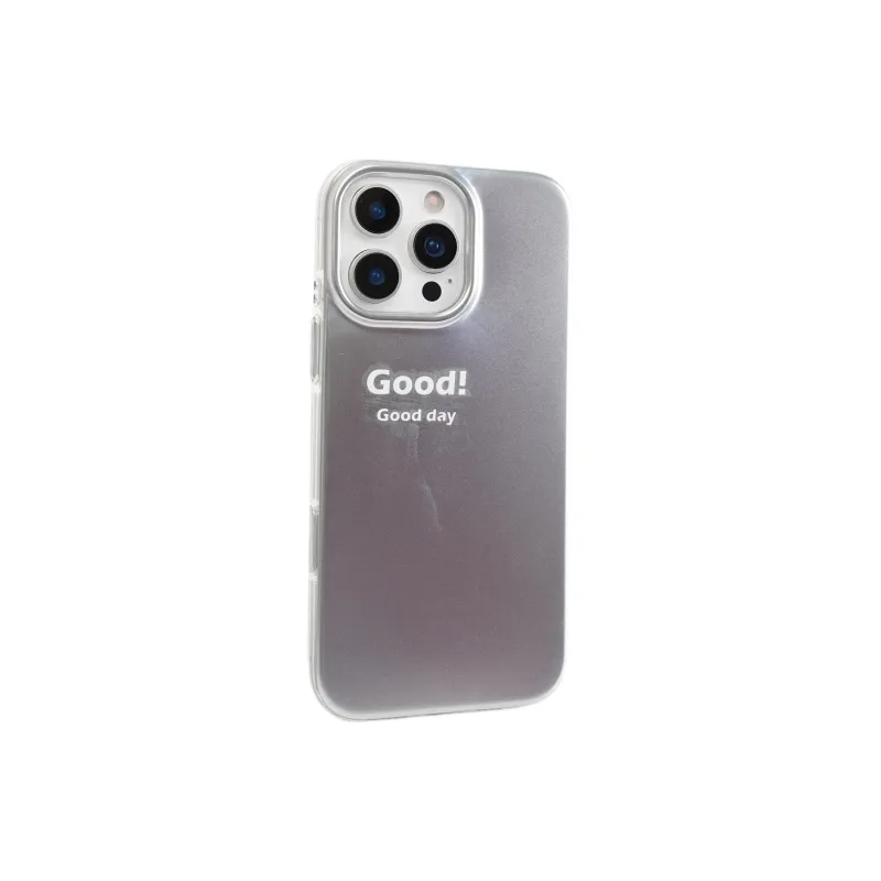 Wei Xin Acrylic Material Matte Plated Silver Text Phone Cases Compatible With IPhone 16/15 Pro Max/Apple 13/14 Pro/Max-5