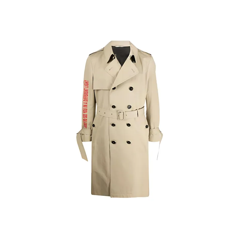 Valentino Trench Coats Men Khaki-0