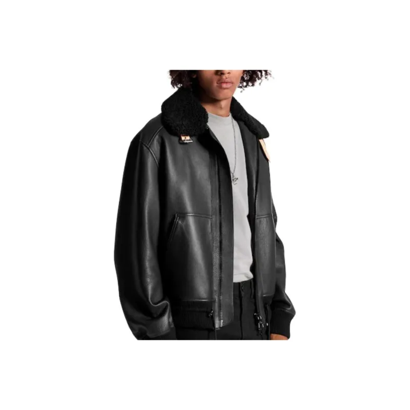 LOUIS VUITTON Leather Aviator Jacket-8