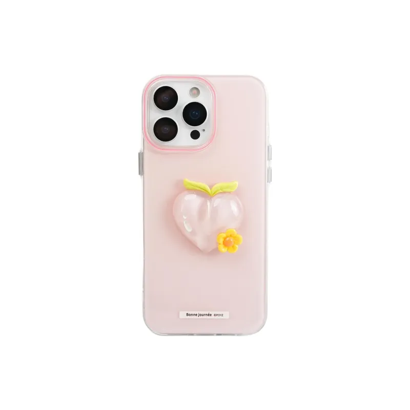Sopi Acrylic Material Double Layer 3D Effect Fruit Phone Cases Compatible With IPhone 16/15 Pro Max/Apple 13/14 Pro/Max-5