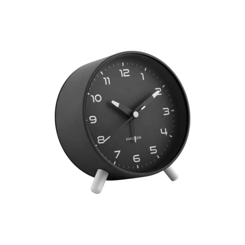 Karlsson Sweeping Seconds Movement Iron Alarm Clock Unisex Black-2