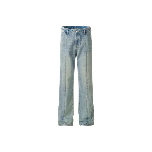 Beschichtete Jeans mit geradem Blue