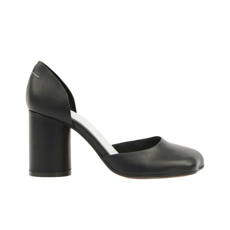 MM6 Maison Margiela Court Chunky Heel High Heels Women's Black-1