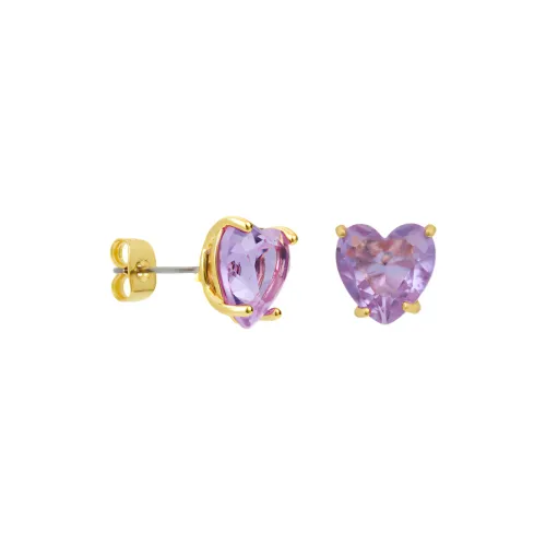 LES NEREIDES Alloy, Silver Plated, Gold Plated, Brass, Enamel, Glass Stud Earrings Women's Purple